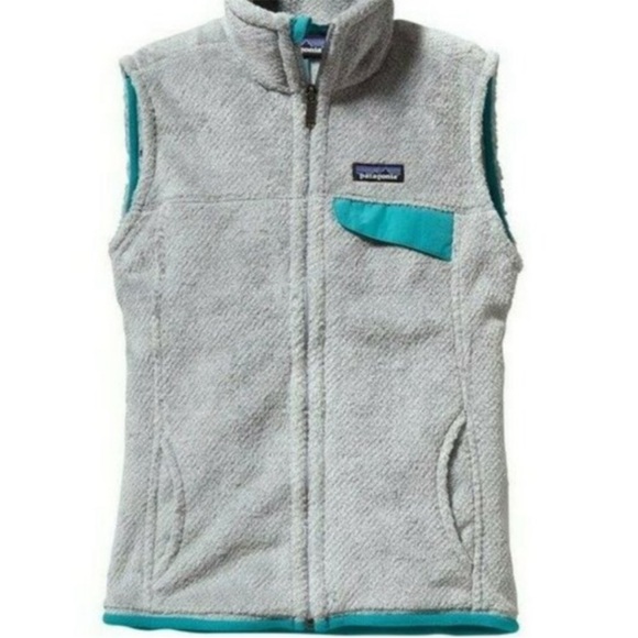 PATAGONIA Re-Tool Grey Teal Fleece Vest - Picture 2 of 5